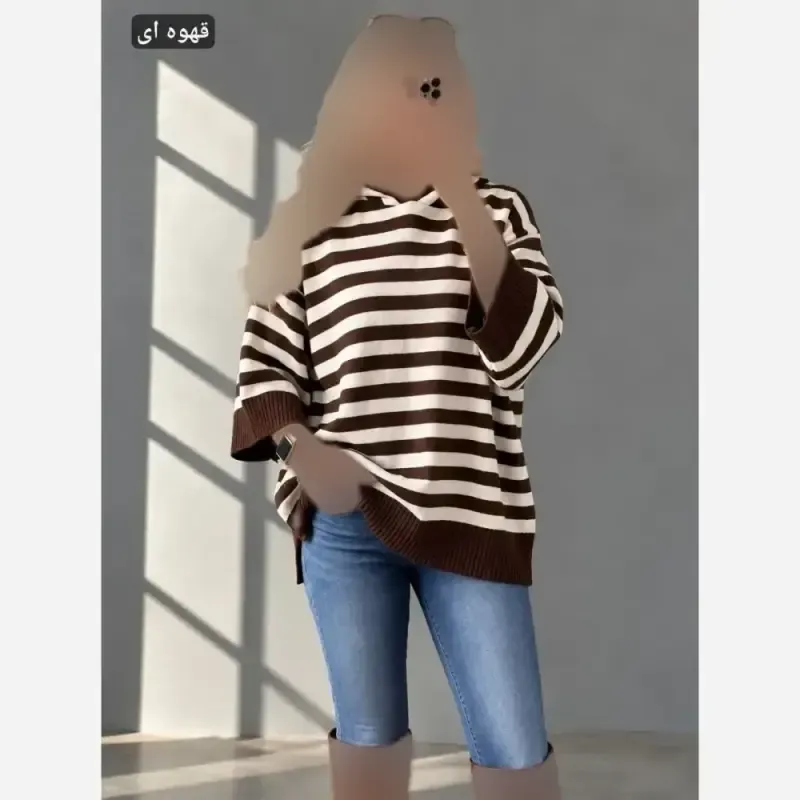 تونیک بافت زنانه کلاه دار مدل فتانه سایز فری 36 تا 48