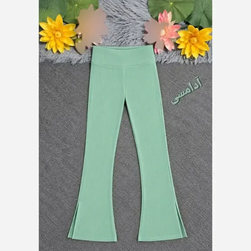 لگ کمر گنی دمپا گشاد چاک دار بافت کبریتی اعلا