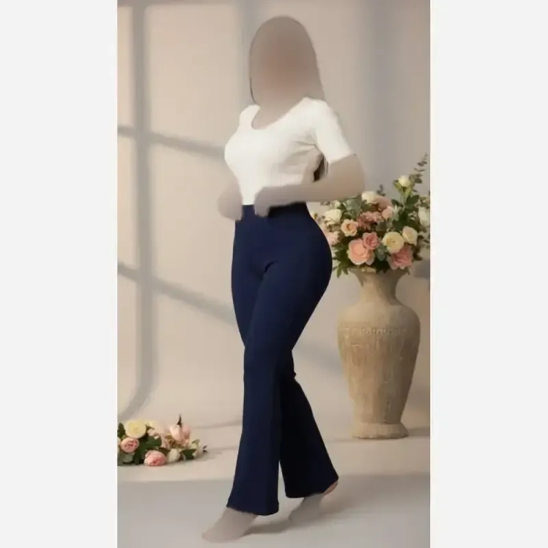 شلوار بوتکات کبریتی زنانه و دخترانه فری سایز رنگ مشکی سورمه ای قهوه ای