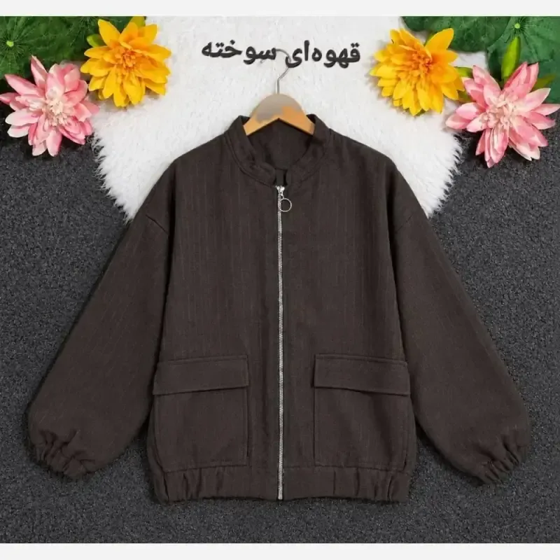 کاپشن بامبر زنانه فلونزی ضخیم و گرم پاییزه فری سایز
