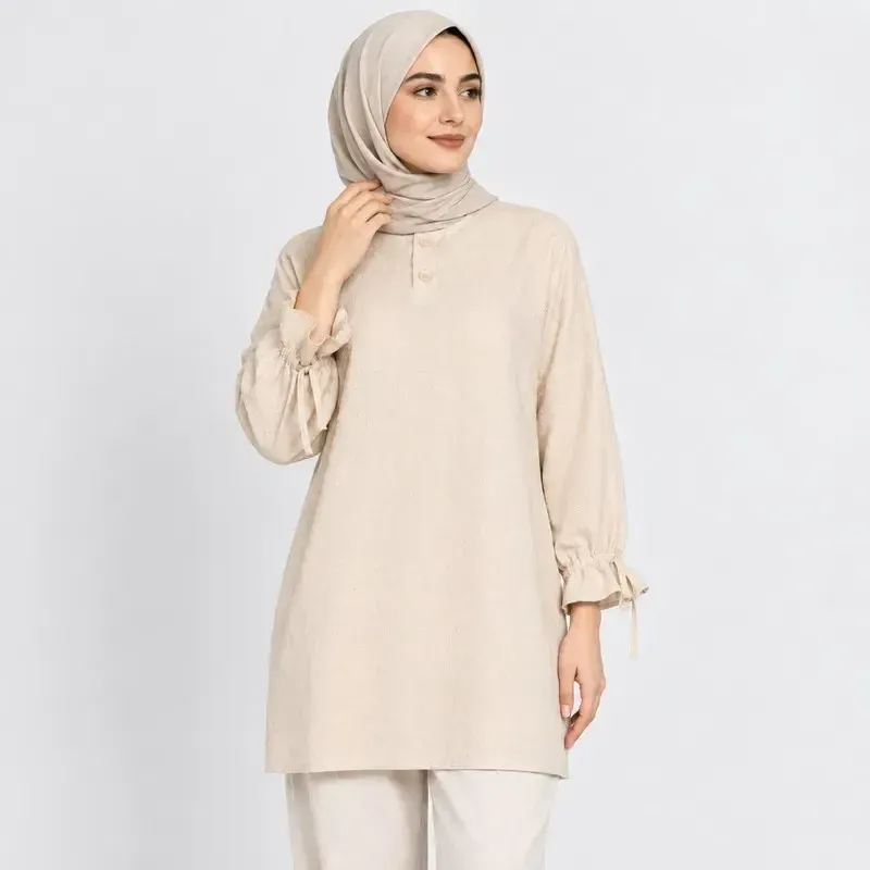 تونیک زنانه لینن مدل کوک دوزی