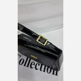 کیف مدل تیلا چرم ورنی مشکی سایز 15 در 22