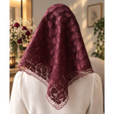 مینی اسکارف گیپور چهار گوش طرح سنگی ابعاد 70 در 70 سانتی متر