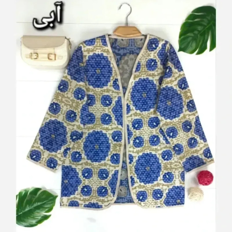 کت زنانه مدل گلپر جنس تافته سایز فری سایز 38 تا 46 رنگ نسکافه ای آبی سرخابی