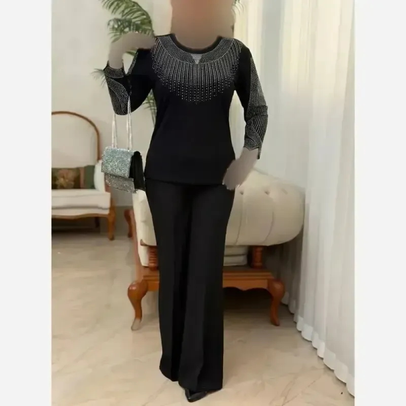شومیز مجلسی سوگان پنبه لاکرا نگین کاری شده