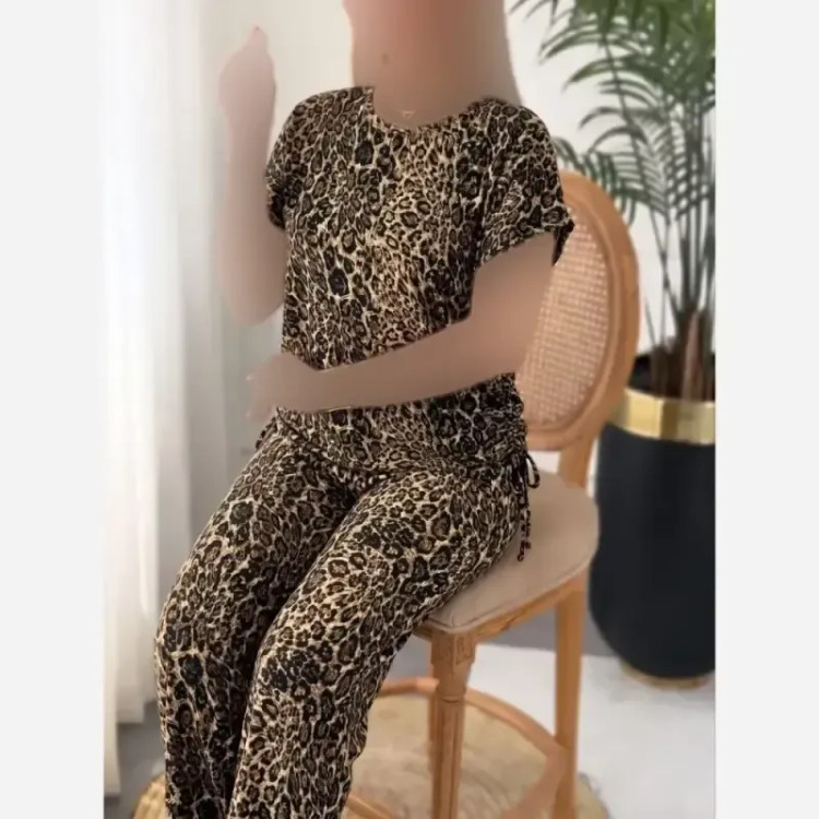 ست بلوز و شلوار زنانه بغل گت دار ویسکوز الیزه کش فری سایز