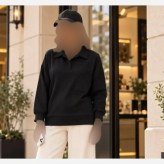 دورس یقه دار اسپرت زنانه پنبه تو کرکی جیب دار فری سایز