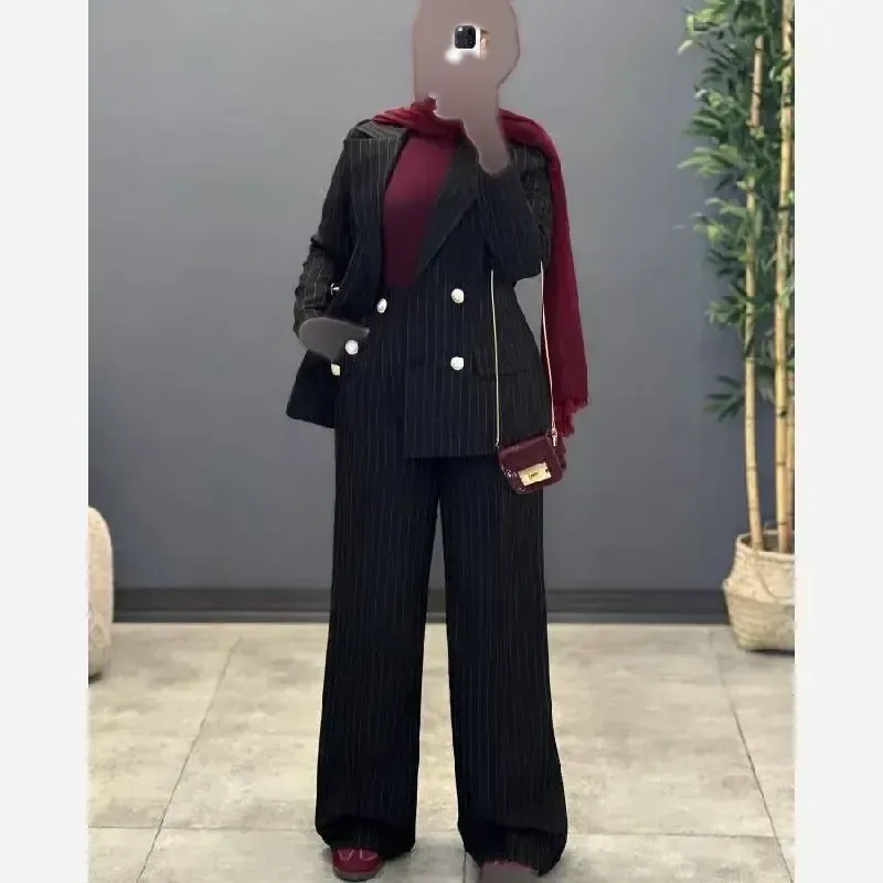 کت شلوار دیپلمات مجلسی زنانه جنس سوپر دیپلمات مازراتی رنگ مشکی