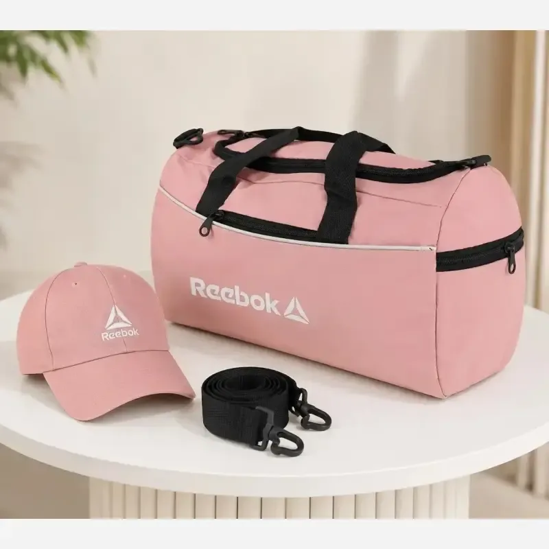ساک ورزشی پارچه ای بند دار با سه جیب بیرونی ابعاد 45 در 25 در 15 سانتیمتر